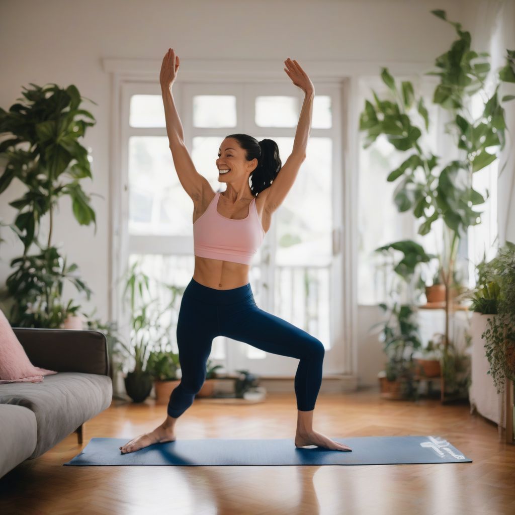 Woman doing a morning yoga flow