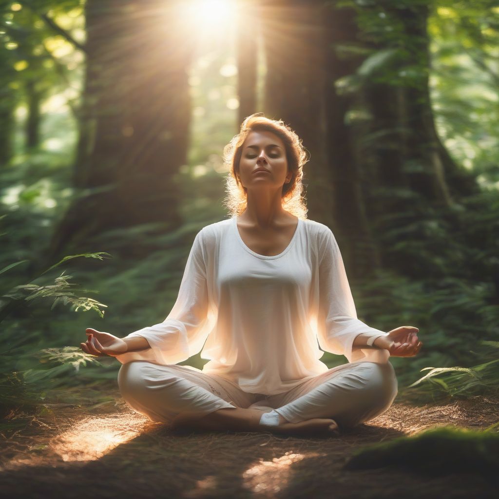 Woman Meditating in Nature