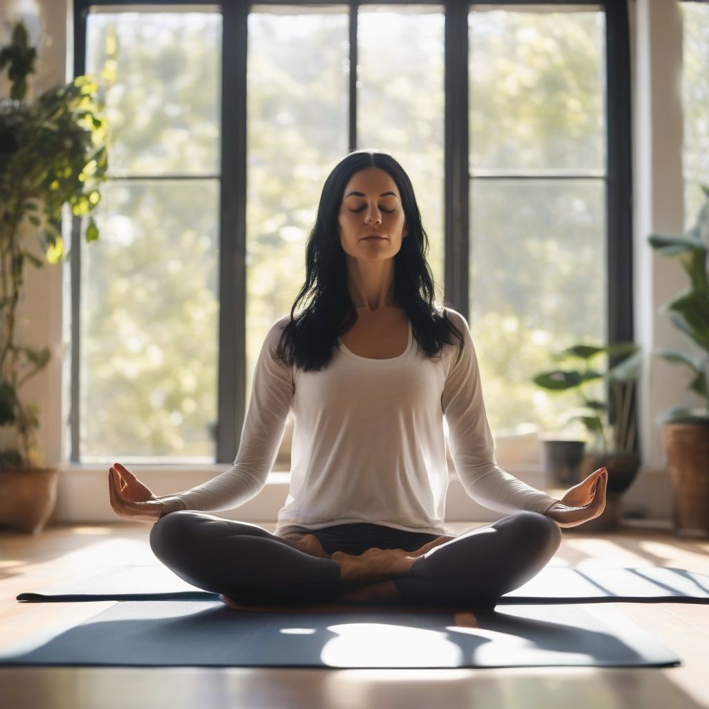 Woman Meditating Near Window