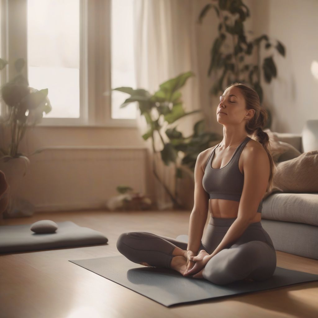 Woman practicing yoga for stress relief